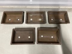 盆栽鉢　長方　鳥泥　5点セット　小品盆栽　松盆栽　雑木　寄せ植え　多肉植物　山野草　松柏　花　盆栽　園芸　ガーデニング　鉢　植木鉢