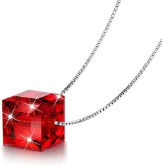 CHLOEOS ネックレス レディース 人気 ペンダント シルバー925 華奢 元素採用 BOX付き レッド 小さい( レッド 小さい)
