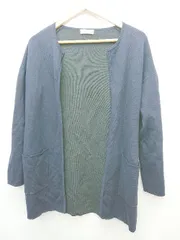 ◇ BEAUTY&YOUTH UNITED ARROWS ユナイテッドアローズ ウール混 無地 長袖 カーディガン ネイビー レディース P  【1402160007414】