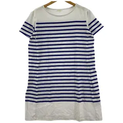 Just Relaxin ジャストリラキシン ボーダー 半袖 マタニティワンピース sizeL/ホワイト×ブルー