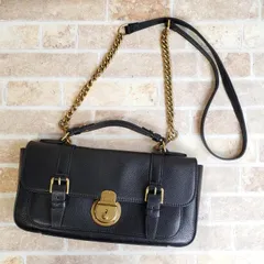 ポロ ラルフローレン ☆ レザー 2WAY ショルダーバッグ ブラック 横型