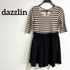 dazzlin ダズリン　ワンピース　ボーダー　黒　ブラック　レーヨン