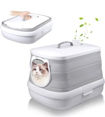 ✨️猫用トイレ✨️折りたたみ式 特大ポータブルトイレ シャベル収納スペース付き