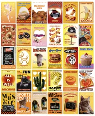 ［ドナリー］おしゃれで可愛い ポストカード 30枚セット はがきサイズ 北欧 韓国 海外 インテリア 雑貨 ミニポスター (イエロー) [イエロー]