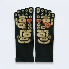 ☆ ブラック ☆ 22-25cm ☆ TSUBOレシピ 両面足つぼ 5本指ソックス 足つぼ 靴下 TSUBOレシピ 足つぼソックス メンズ レディース ソックス くつ下 靴した 5本指 婦人靴下 紳士靴下 おもしろ 雑貨 敬老の日 プレゼント ギフト 三笠