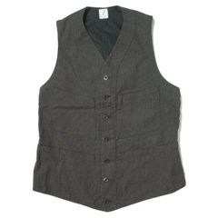 ANATOMICA アナトミカ フランス製 SAGAN VEST - COTTON WABASH STRIPE コットンストライプサガンベスト S BLACK ジレ ハンティング トップス g8727