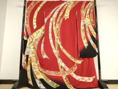 平和屋着物●ブライダルファッションデザイナー・桂由美　振袖　作家物　蔓帯吉祥飛鶴文　暈し染め　金彩　正絹　逸品　AAAW5329br