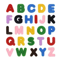 新品 ワッペン ノンアイロン 貼るだけ 刺繍シール MUNCVY アップリケ DIY服 アルファベット モチーフ 26枚セット カラフル 装飾 男の子 女の子 保育園 幼稚園 パッチ 補修 衣類 浴衣 手袋 手帳 飾り