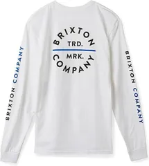 Brixton Pledge L/S T-Shirt White/Royal M Tシャツ 送料無料のサムネイル