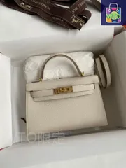 エルメス ケリー25 ホワイト ショルダーバッグ