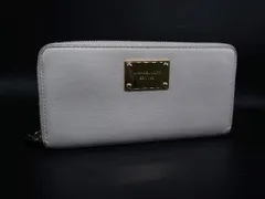 ■美品■ MICHAEL KORS マイケルコース レザー ラウンドファスナー 長財布 ウォレット 札入れ 小銭入れ ホワイト系 DJ6694