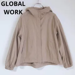 グローバルワーク　GLOBAL WORK　マウンテンパーカー　ジャンパー　羽織　アウター　ジップアップ　フード　ブラウン　カジュアル　きれいめカジュアル　日除け　防寒　Mサイズ
