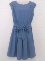 ◇ ◎ any SiS エニィスィス リボン付き ノースリーブ 膝下丈 フレア ワンピース サイズ 2 ブルー レディース P  【1301070000068】