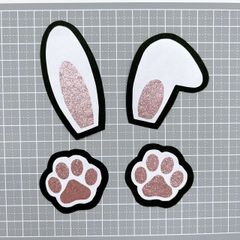 うちわ文字　うさ耳　肉球①　パーツ　セット