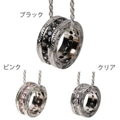 ネックレス ハワイアンジュエリー バレル ピンク ブラック クリア メンズ レディース 男性 女性 キュービックジルコニア チェーン付き