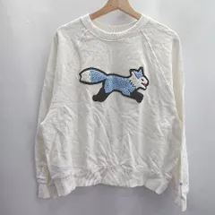 ◇ Θ coen コーエン USAコットン カジュアル ロゴ 長袖 スウェット トレーナー サイズF ホワイト系 レディース E  【1412260029544】