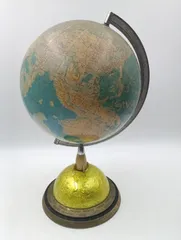 【K-1149】当時物 mahina 地球儀 星座 机上 卓上 10号 鉄道路線 アンティーク 世界 路線図 昭和レトロ 大正レトロ 100年以上前 歴史 史料