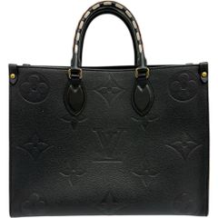 【LOUIS VUITTON/ルイ・ヴィトン】オンザゴーMM  モノグラムアンプラント M58522  2WAY ショルダーバッグ ワイルドアットハート ハンドバッグ レザー 黒/ノワール/ヒョウ柄 レディース 【中古】