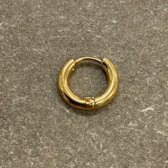 フープピアス 片耳　サージカルステンレス 約12mm ゴールド