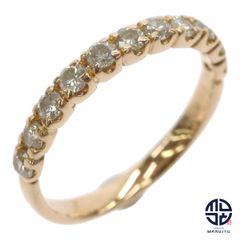 K18PG 18金ピンクゴールド ダイヤ0.30ct ハーフエタニティ リング 指輪 ジュエリー アクセサリー 約4号 ピンキーリング