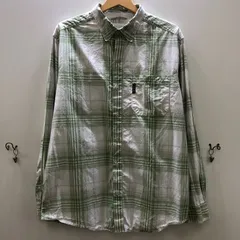 Columbia コロンビア 長袖 シャツ BD ボタンダウンシャツ ワンポイントロゴ チェック柄 インド製 メンズ グリーン ホワイト