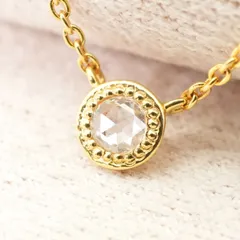 美品 アガット K18 ローズカット ダイヤモンド ネックレス/24-4182