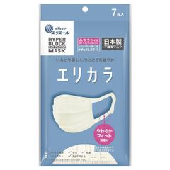 エリエール (日本製 不織布) Zutto(ハイパーブロックマスク) エリカラ ナチュラルホワイト ふつうサイズ 7枚入 PM2.5対応