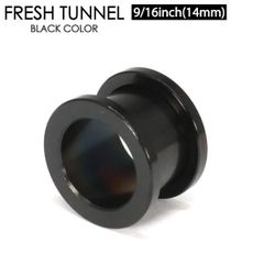 1個 14mm ブラック フレッシュトンネル アイレット サージカルステンレス コーティング ボディピアス 9/16インチ (14mm) イヤーロブ ホールトゥピアス CBR キャプティブ ビーズリング サークルリング 黒色のサムネイル