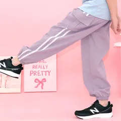 Bee 【OPEN記念特価】カーゴパンツ◇ラベンダー×ライン◇子供服 子ども服 こども服 キッズ 男の子 女の子 ダンス 春 夏 秋 冬  110 120 130 140 150 160