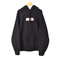 シュプリーム SUPREME バーバリー BURBERRY 22SS Box Logo Hooded Sweatshirt ボックスロゴ フーデッド スウェットシャツ プルオーバー パーカー 長袖 ノバチェック 裏起毛 M 黒 ブラックのサムネイル