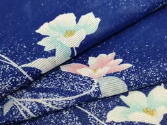 平和屋着物＊夏物　小紋　絽　枝花文　洗える着物　AAAX7838jd