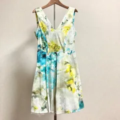 #snc リナシメント RINASCIMENTO ワンピース S マルチ 水彩画風 バックジップ ノースリーブ チュール Vネック レディース [744278]のサムネイル