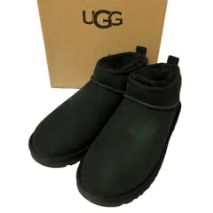 美品 UGG アグ W CLASSIC ULTRA MINI ムートン ショートブーツ 1116109 25cm ブラック レディース 古着 中古 USED