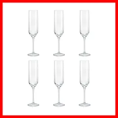 シャンパングラス 6個セット 200ml 食洗機対応 ボヘミアングラス UMMA ガラス製  おしゃれ クリスタレックス 40860-200-6