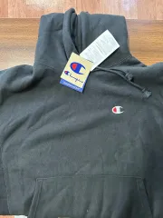 Champion(チャンピオン) リバースウィーブ 黒 フード付きTシャツ