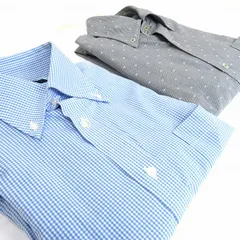 #a 五大陸 gotairiku 長袖 シャツ M ギンガムチェック 2枚 セット まとめ ボタンダウン ビジネスシャツ ワイシャツ メンズ 946102 k01