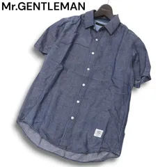 Mr.GENTLEMAN ミスタージェントルマン 春夏 麻★ リネン 半袖 シャンブレー シャツ Sz.M メンズ 日本製のサムネイル