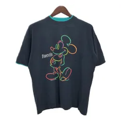90年代 USA製 Velva Sheen ベルバシーン ミッキーマウス フェイクレイヤード 半袖Ｔシャツ キャラクター(メンズ L)中古 古着 T9455
