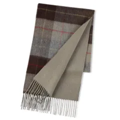 [Elensia] エレンシア ウール カシミヤ ブレンド リバーシブル マフラー レディース メンズ 洗える UVカット98%以上 チェック 30×186cm 160g オリーブ プレゼント [オリーブ]