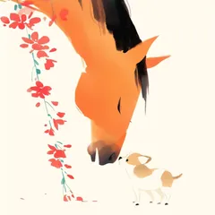 【福寿（2026年） - チワワ犬 No.1】ジークレー版画＊名入れOK！ 午年・馬・謹賀新年・賀正・新春・迎春・子犬・ペットロス・うちの子・記念日・アートポスター・犬の絵・犬のイラスト・ギフト・プレゼント