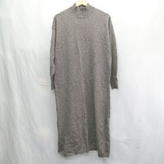 ◇ ⊇ THE SHOP TK ウール混合 タートルネック 長袖 ロング ワンピース サイズM グレージュ レディース E  【1502030026849】