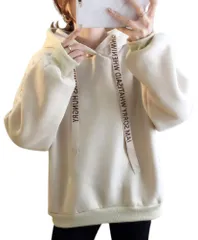 [エンプティオ] プルオーバー パーカー ストリート系 ストリート トップス レディース トレーナー アメカジ アウトドア ダンス 原宿系 ボア オーバー オーバーサイズ ビッグシルエット ビックシルエット ボリューム袖 ユッタ [パールベージュ] [2XL]