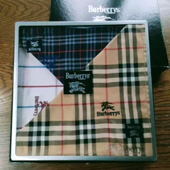ハンカチバーバリー　王道のデザイン　新品未使用品　3枚セット 訳ありキャメル