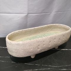 特大約47cm】 花器 水盤 生け花 華道 道具 竹型 長方鉢 和モダン