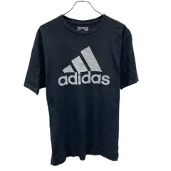 adidas 半袖 プリントTシャツ L ブラック アディダス プルオーバー ビッグロゴ スポーティー 古着卸 アメリカ仕入 a705-5841