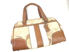 コーチ　COACH　ハンドバッグ　トートバッグ　シグネチャー　レザー　キャンバス　F13339　ブラウン系　ホワイト系　匿名配送　送料無料