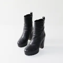 ランバンオンブルー LANVIN en Bleu 厚底 サイドジップ ミドルブーツ 22.5/ブラック 靴 【2400013547307】のサムネイル