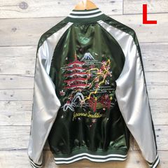 美品✨RIVAGE　スカジャン　五重の塔　富士山　希少柄　L ヨコスカ] 男女兼用 富士山＆虎刺繍マーク スカジャン
