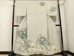 正絹　とても洒落た　作家物訪問着 訪問着 着物 未使用 正絹 作家物 輝麟 黒 ターコイズブルー カジュアル