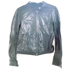 BLACK By MOUSSY　サイズ1 　羊革/レザー/シングルライダースジャケット　ターコイズブルー ◎◆15-29<sale>のサムネイル